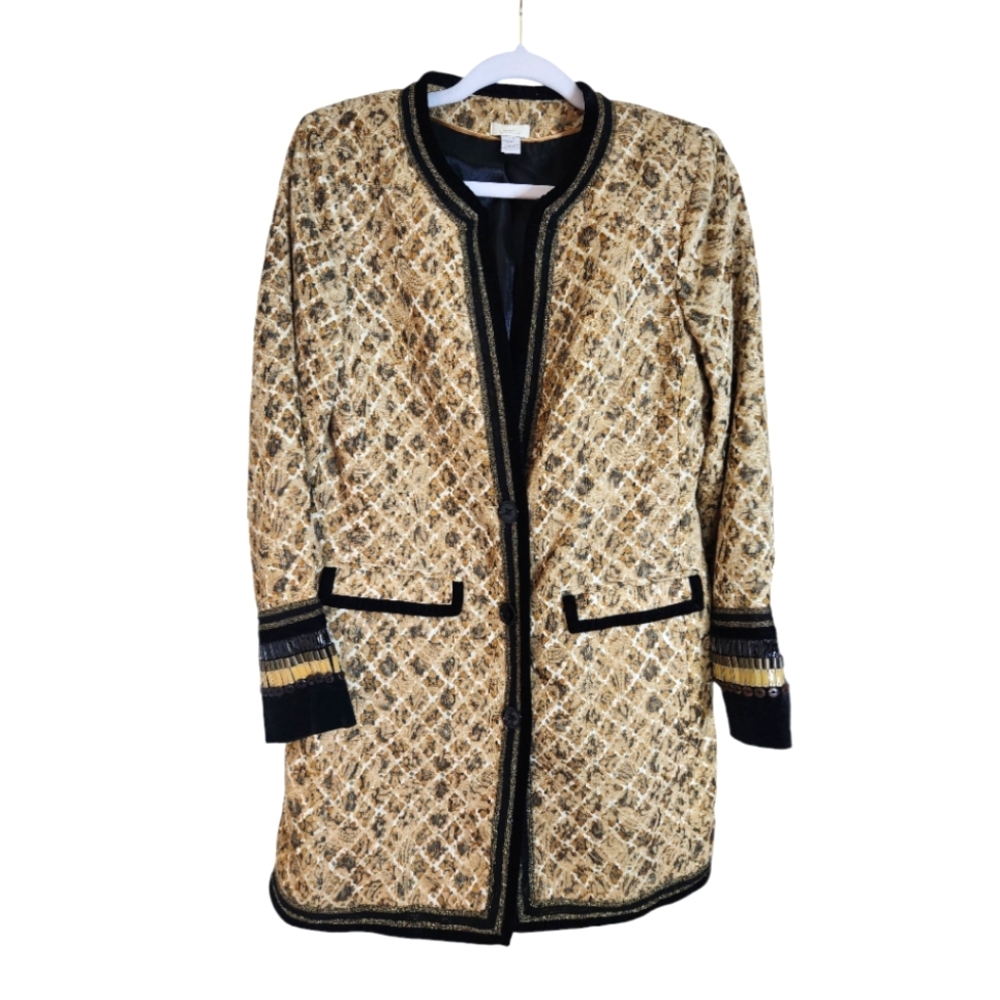 Chico's Artisan Adele Chenille Yarn Embellished J… - image 1